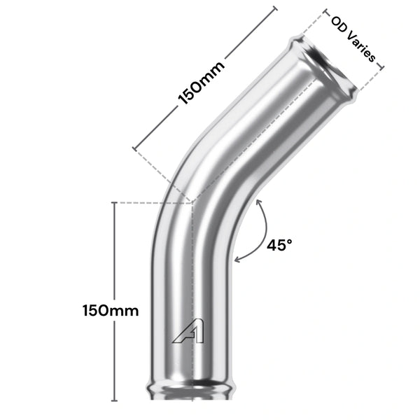 Aluminium 45 Degree Pipe