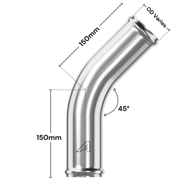 Aluminium 45 Degree Pipe